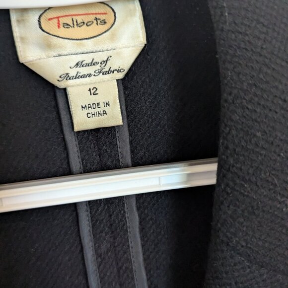 🖤 90s Talbots Blazer | Italian Wool Knit Pewter Buttons Precision Tailoring  12 - Picture 2 of 10